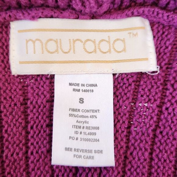 Rare Vintage find! Maurada magenta sweater coat women's size small - Picture 5 of 6